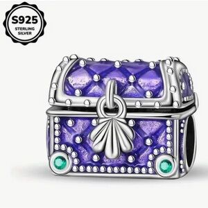 925 Treasure Chest Openable Charm For Pandora Bracelets & Others-NEW